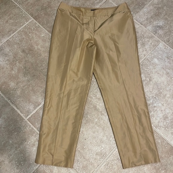 Talbots lined pants Size‎ 14 tan sheen - Picture 1 of 3